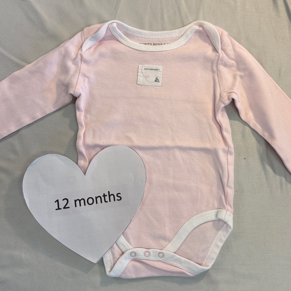 Burt's Bees Baby - long sleeve onesie top/shirt. Size 12 months